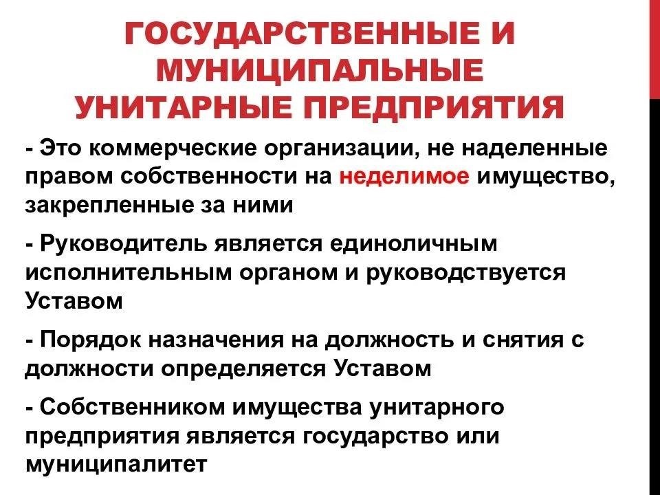 Уникальные признаки унитарного предприятия что следует знать